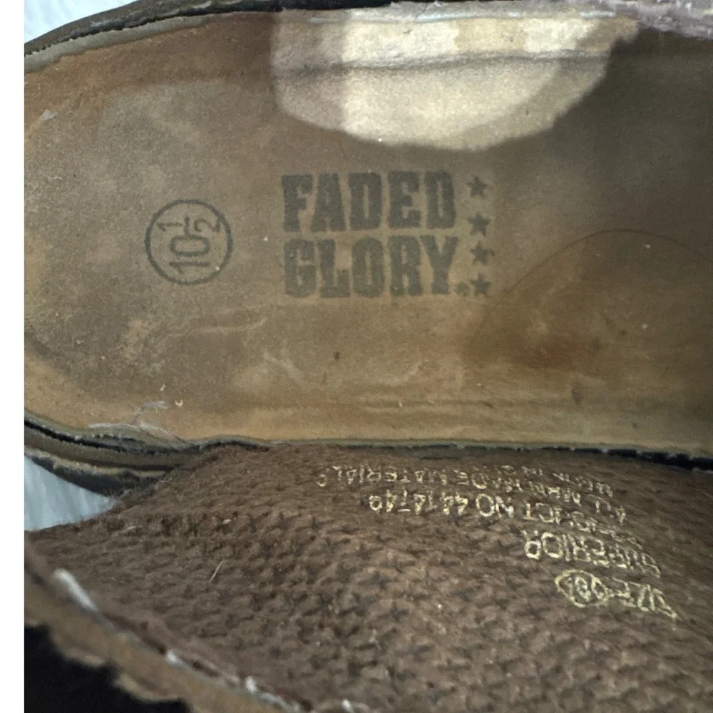 Faded Glory Mens Fisherman Sandals Brown Contrast Stitch Hook Loop Size 10.5 Faded Glory Mens Fisherman Sandals Brown Contrast Stitch  main image 2